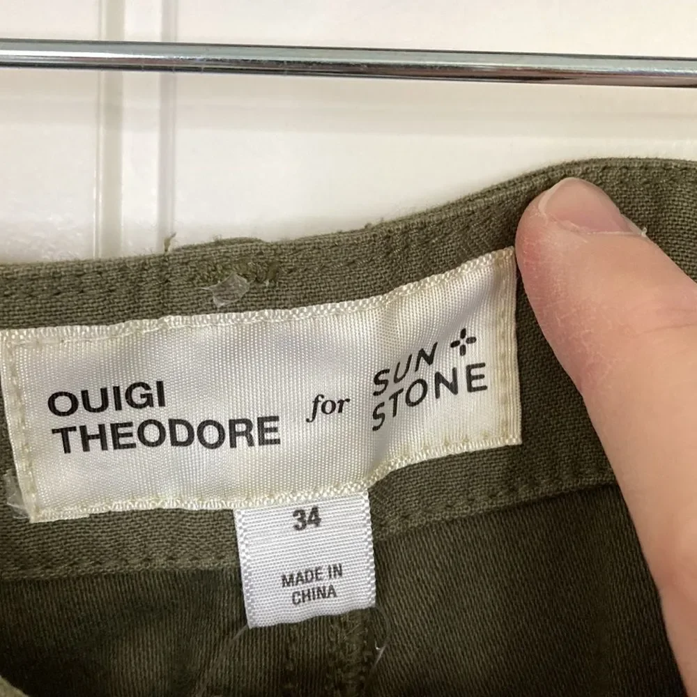 Sun + Stone Ouigi‎ Theodore Men's Utility Pants 34 Army Green